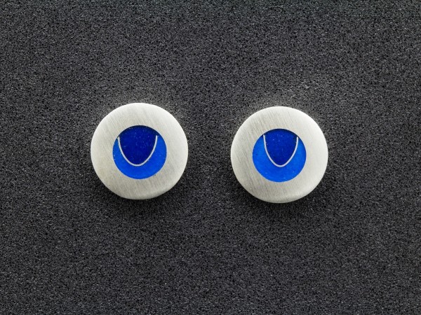Emaille - Silber - Ohrstecker Nice Blue